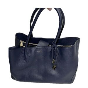 Aspinal of London Blue Leather Tote